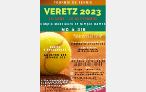 Tournoi Annuel d'été organisé par le club de Véretz du 24 août au 10 septembre